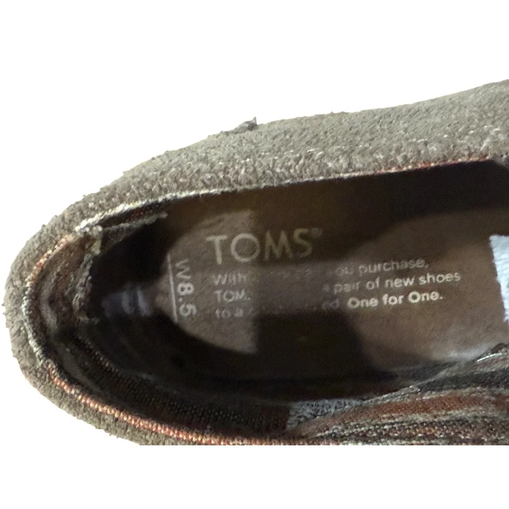 TOMS Womens Desert Wedge Taupe Suede Lace Up‎ Ankle Booties Size 8.5 - Picture 5 of 8